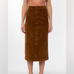 Velvet Heart Denim Brown Corduroy Midi Skirt size 29